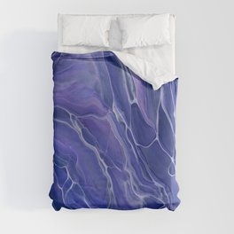 Lavender Blue Marble Abstraction Duvet Cover