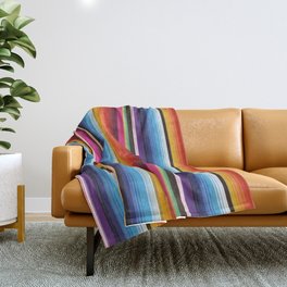 Colorful stripes Serape Saltillo Mexican sarape blanket vibrant zerape jorongo zarape Throw Blanket