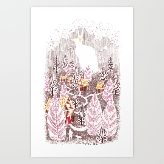 Bunny Village Art Print