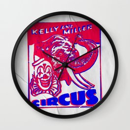 Circus - Poster Elephant and Clown Wall Clock