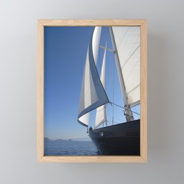 big sailboat sailing Framed Mini Art Print