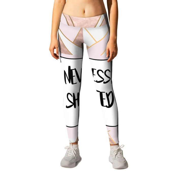 Nevertheless she persisted - rose gold marble geo Leggings