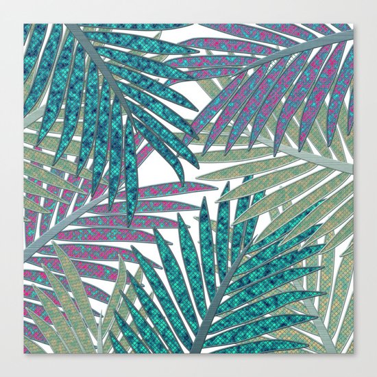 TROPICAL LEAVES GARDEN W Canvas Print