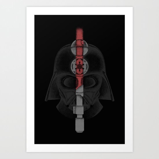 Stippled Vader Art Print
