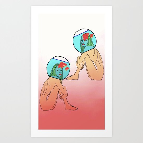 Drowning in a fish bowl Art Print