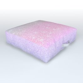 Elegant Blue Pink Silver Glitter Gradient Glam Design Outdoor Floor Cushion
