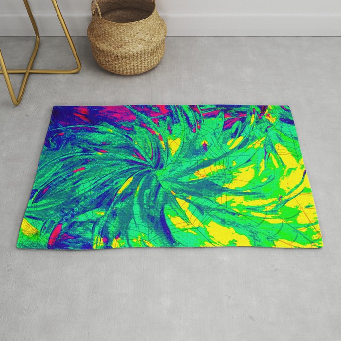 Web Of Lies Neon Vibrant Abstract Acrylic Painting Digital