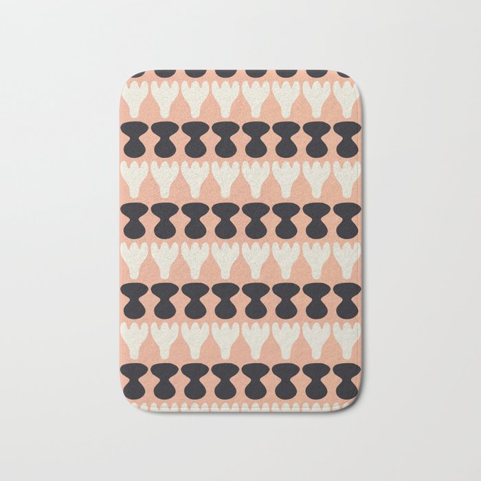 Black and white in pastel repeat pattern Bath Mat