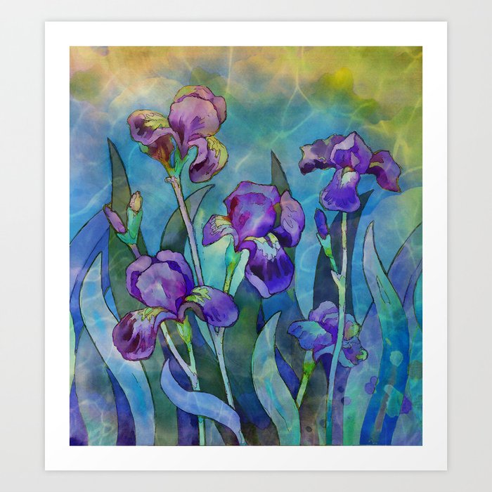 Fantasy Irises Art Print