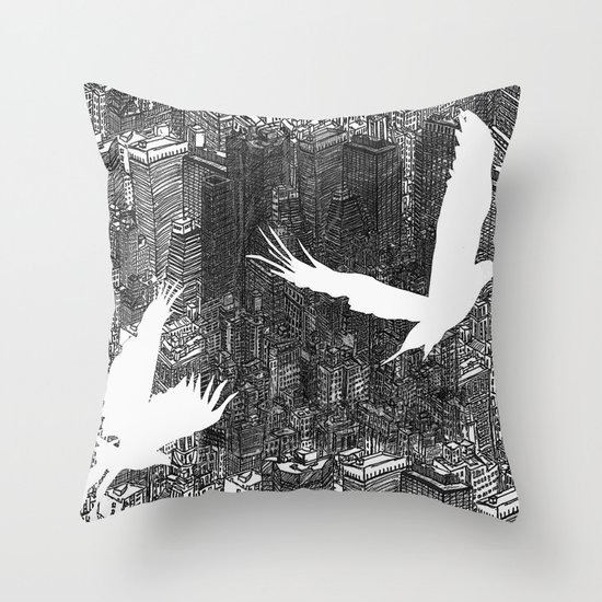 Ecotone (black & white) Throw Pillow