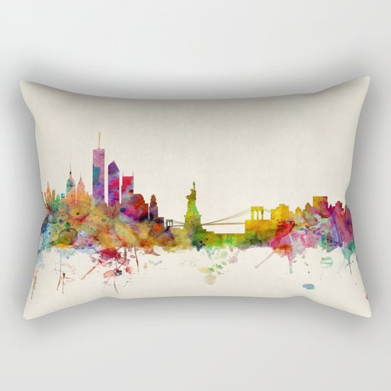 New York City Skyline Rectangular Pillow