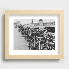 Amsterdam Bikes Black and White Recessed Framed Print