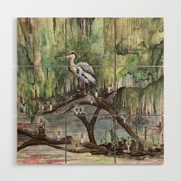 Mr. Blue Heron The Swamp Gatekeeper Wood Wall Art