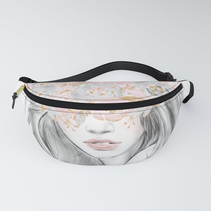 She Wore Flowers in Her Hair Rose Gold by Nature Magick Fanny Pack
