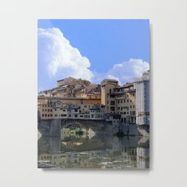 Tonight I watched the sun set at Ponte Vecchio Metal Print