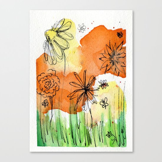 Flower Doodle 2 Canvas Print