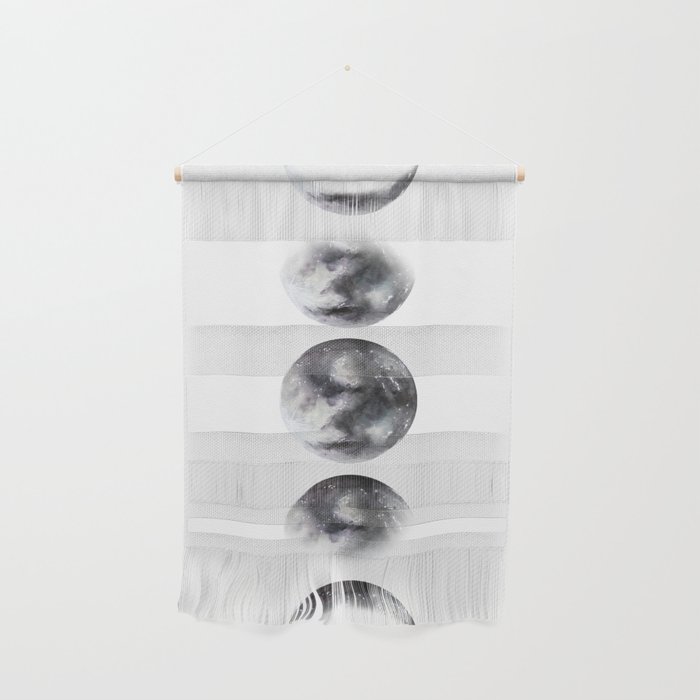 Moon Phases Watercolor Painting Wall Hanging By Ccartstudio Society6