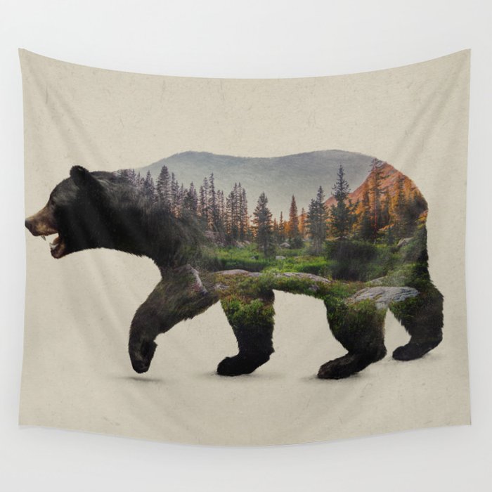 Bear tapestry wall hanging outlet