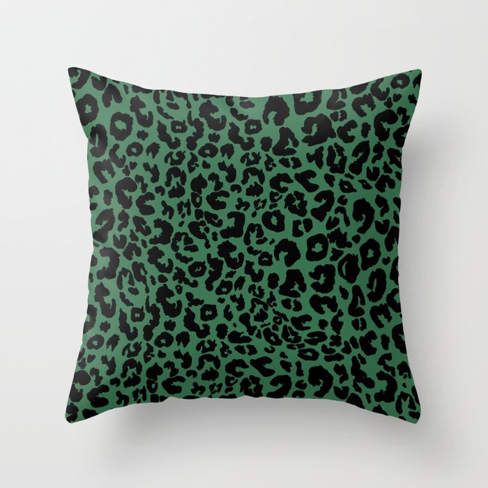 Leopard_green Throw Pillow
