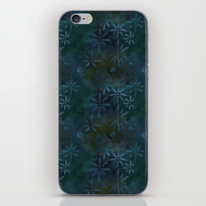 Dark Floral Batik Pattern iPhone Skin