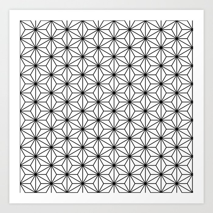 Japanese Geometric Pattern Art Print By Evava Society6
