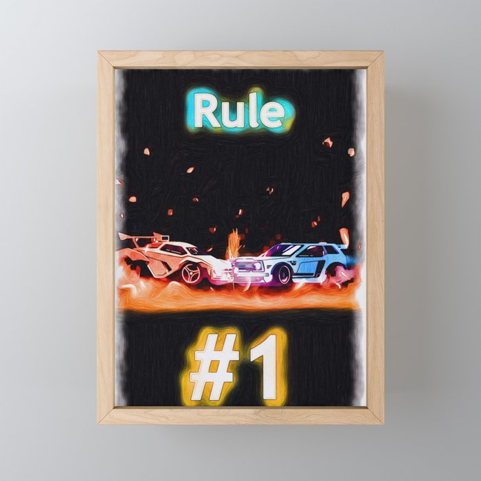 Rocket League Rule number 1 Framed Mini Art Print