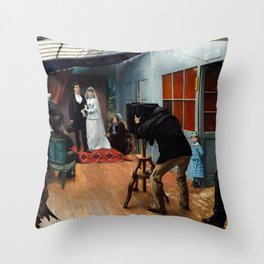 Wedding in the Photographer’s Studio, 1879 by Pascal Dagnan Throw Pillow