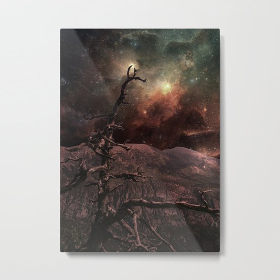 Dead black pine (galaxy Sky) Metal Print