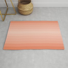 horizontal stripes pattern design in ubuntu orange palette Rug