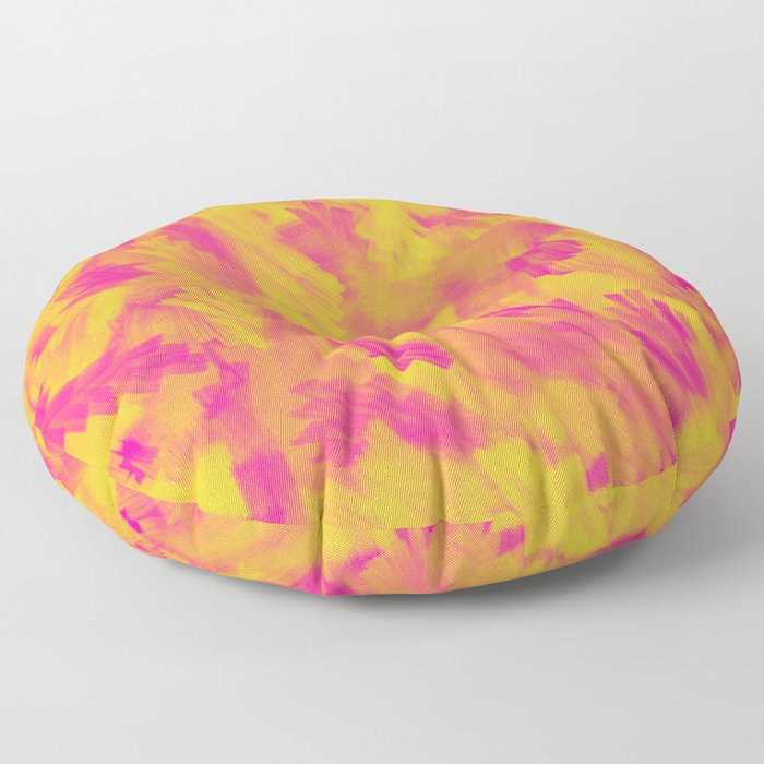 "Tropical Reverie" - a design from the original line "MKLYNE" [hot pink&lime] Floor Pillow