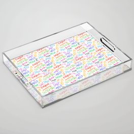 Words pattern Acrylic Tray