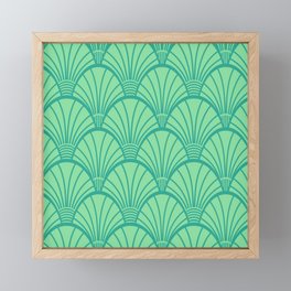 FANDOM MOD DECO PATTERN in Mod Colours Green Turquoise Framed Mini Art Print