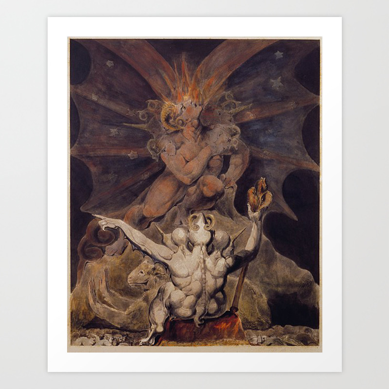 William Blake The Number of the Beast is 666 Vintage Fine Art Print 
