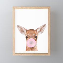 Baby Deer Blowing Bubble Gum by Zouzounio Art Framed Mini Art Print