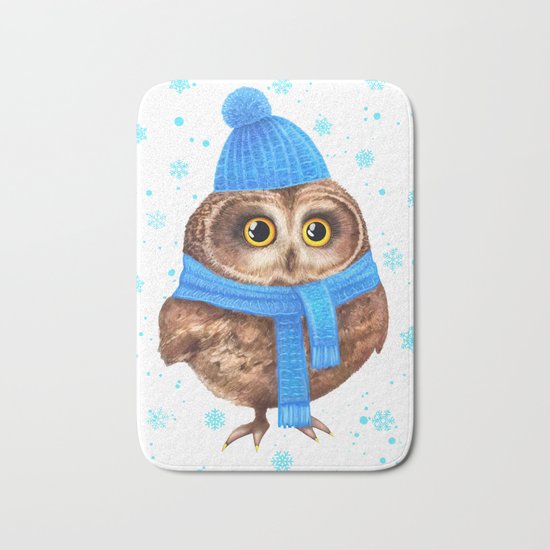 winter Owl Bath Mat