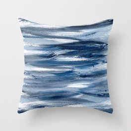 Just Indigo 2 | Minimalist Watercolor Throw Pillow
