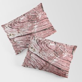Texture design of an old rotten wood, badly cracked with time Pillow Sham