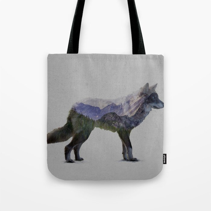 The Rocky Mountain Gray Wolf Tote Bag