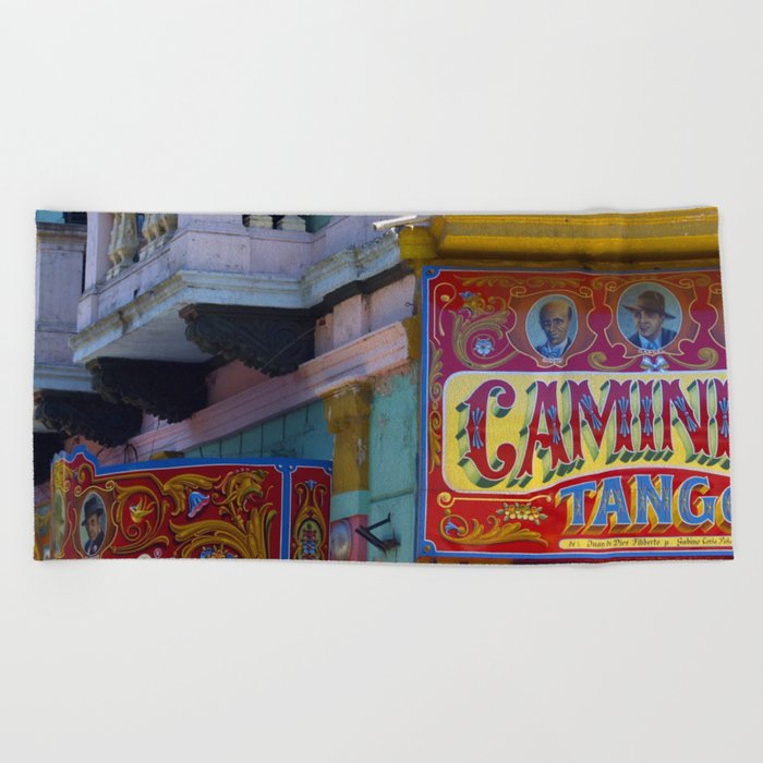 Argentina Photography - The Caminito Street In Buenos Aires Beach Towel