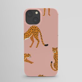 Cheetahs pattern on pink iPhone Case