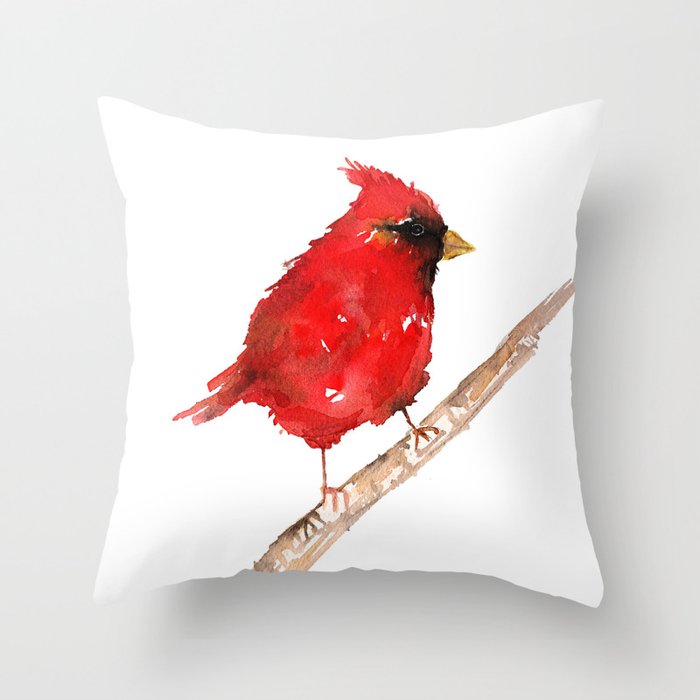 Red cardinal  Throw Pillow
