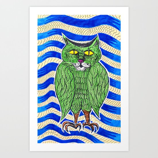 Catlearowl Art Print