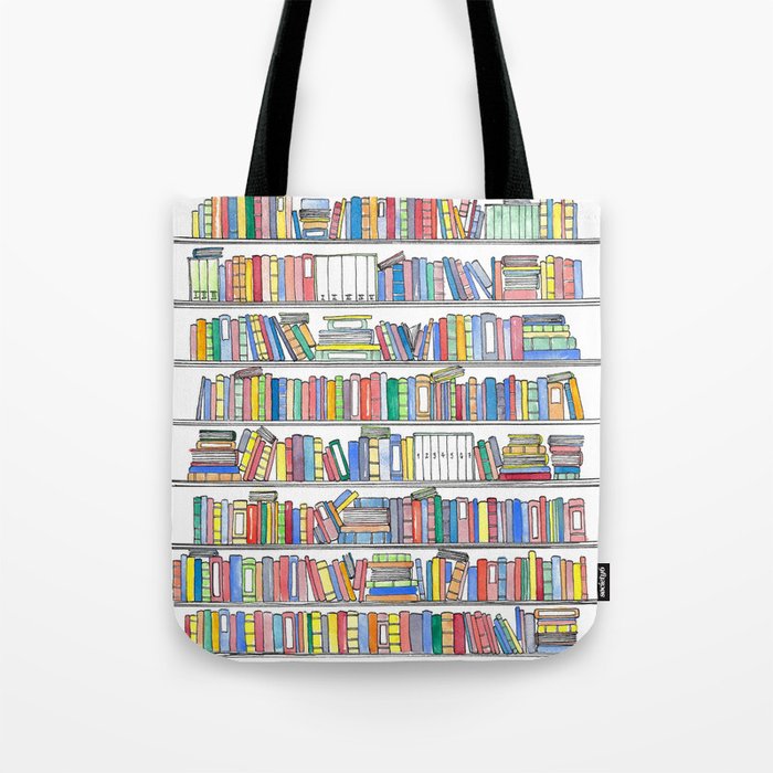 Colorful Bookcase Tote Bag