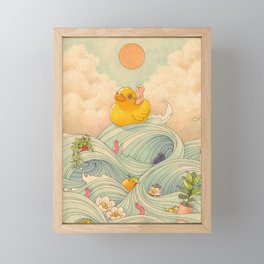 Duck at Sea Framed Mini Art Print