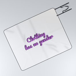 CLOTHING HAS NO GENDER pink calligraphic style Picnic Blanket