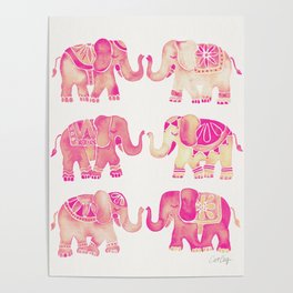 Pink Elephants Poster