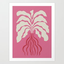 Minimal leaf and vase Art Print