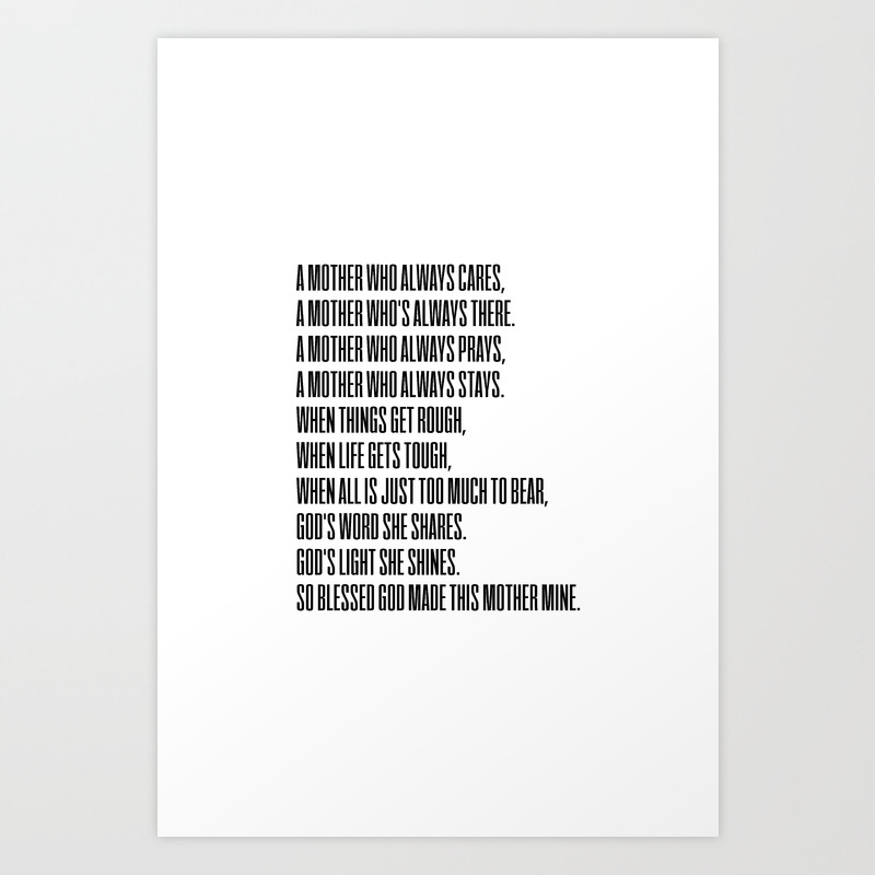 My Mother 2 Minimalism Art Print By Andreaanderegg Society6