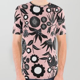 Adventure in the field of flowers - Pink All Over Graphic Tee