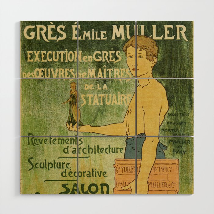 Emile Muller ceramist Paris Wood Wall Art